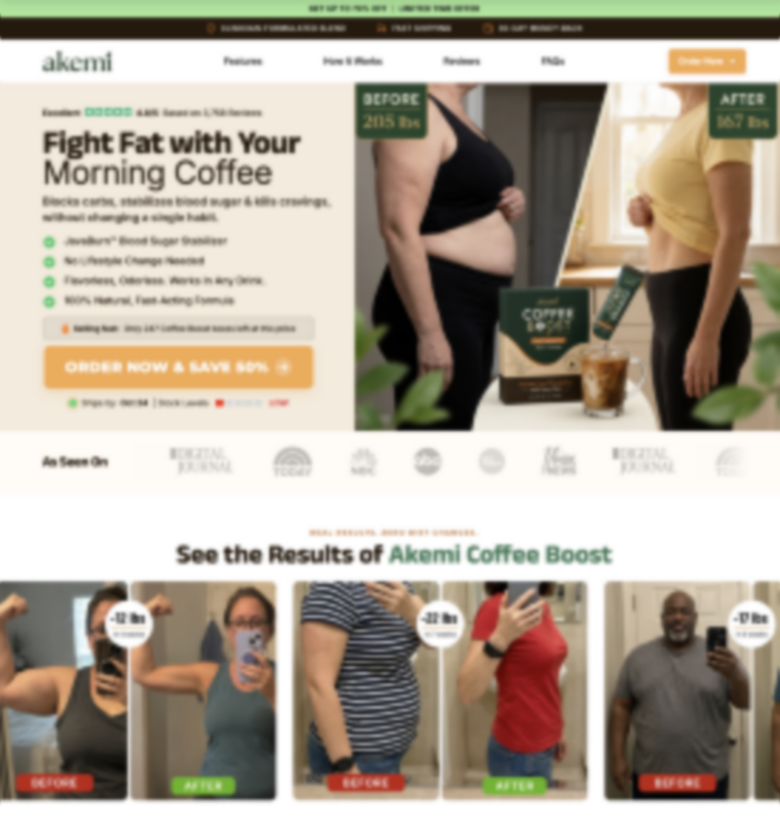 akemi coffee — Akemi Coffee Boost sachet stirred into a morning cup of coffee